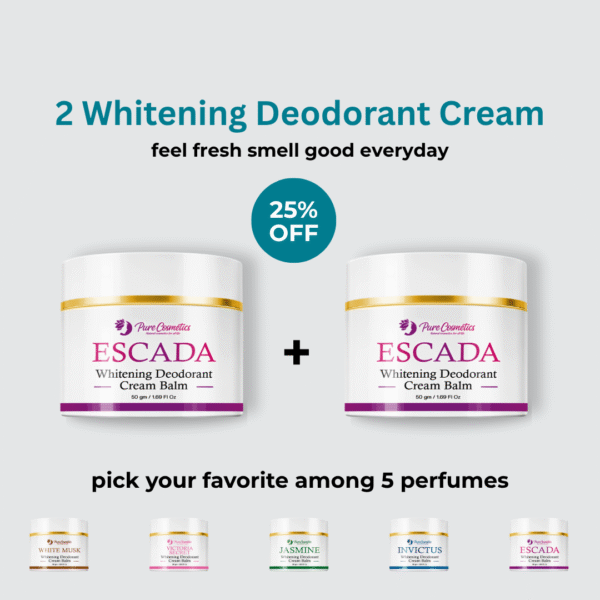 2 deodrants 2 Natural Whitening Deodorant Cream Balm with 25% off